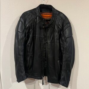Men's Black Leather Performance Jacket